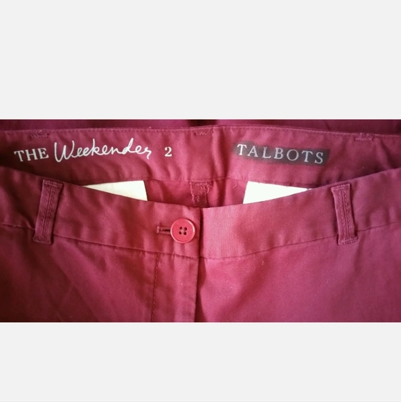 NEW Talbots Women's Pants Weekender Casual Red 98% Cotton Size 2 XS - Picture 4 of 5